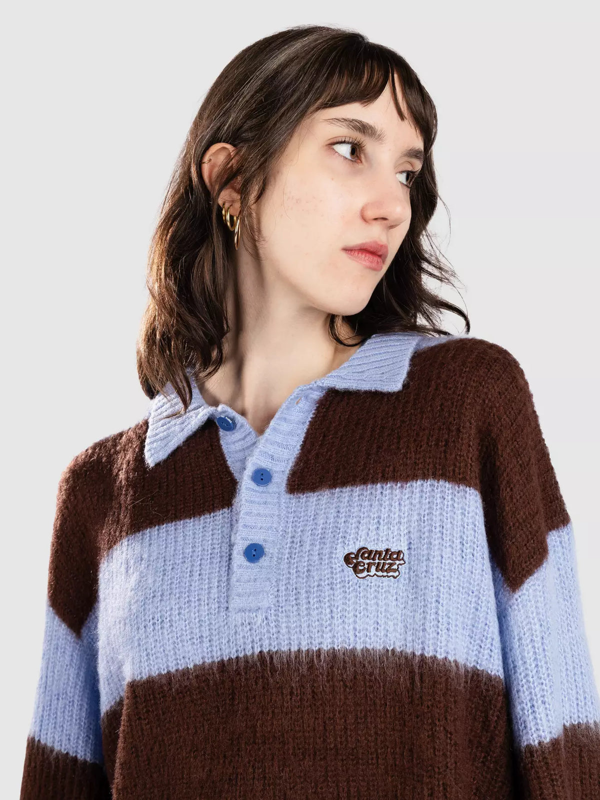 Santa Cruz Groovy Stack Knit Polo Pullover