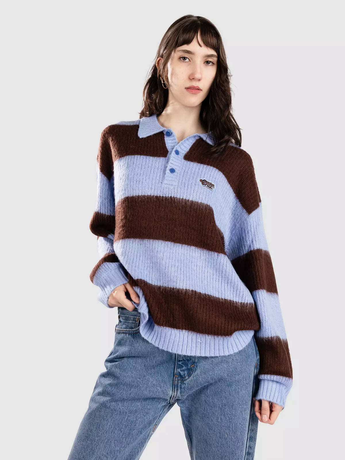 Santa Cruz Groovy Stack Knit Polo Pullover