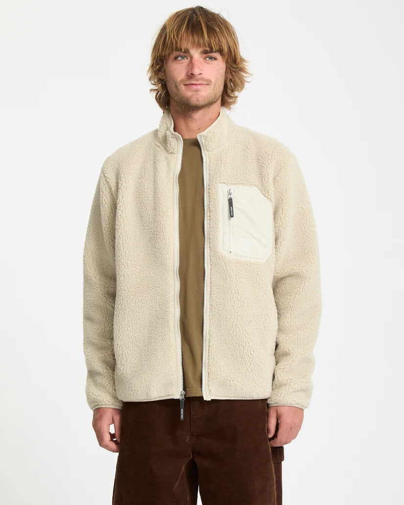 Volcom Muzzer Fuzzar Zip Sherpa Stone