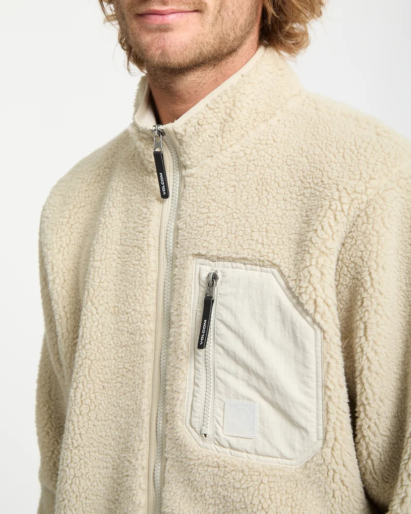 Volcom Muzzer Fuzzar Zip Sherpa Stone