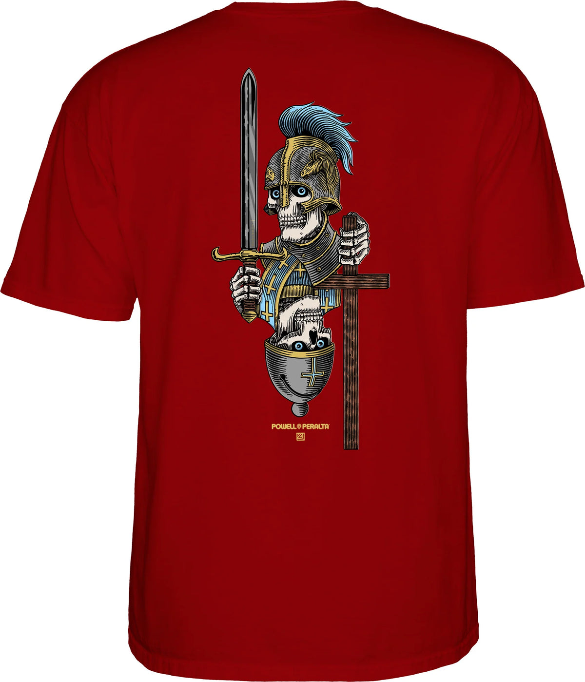 Powell Peralta Dan Corrigan Chess Skulls T-Shirt Garnet