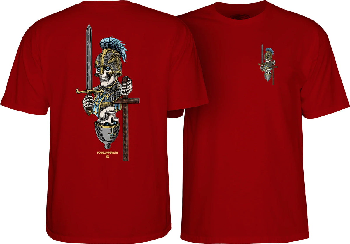 Powell Peralta Dan Corrigan Chess Skulls T-Shirt Garnet