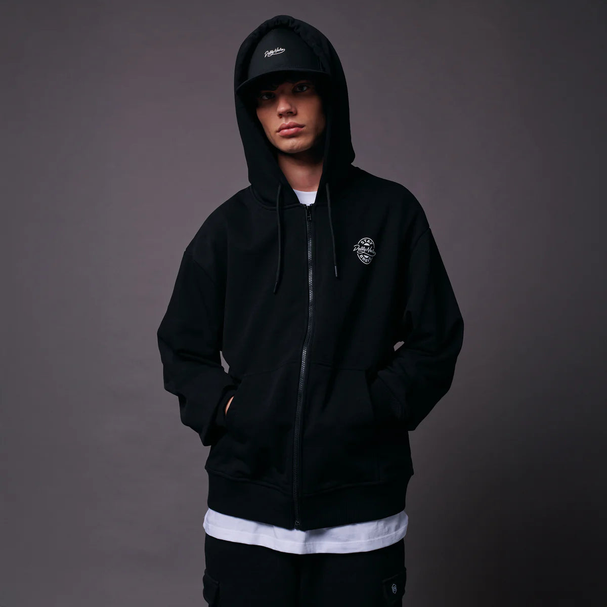 Dolly Noire  Logo Brew Label Zip Hoodie Black
