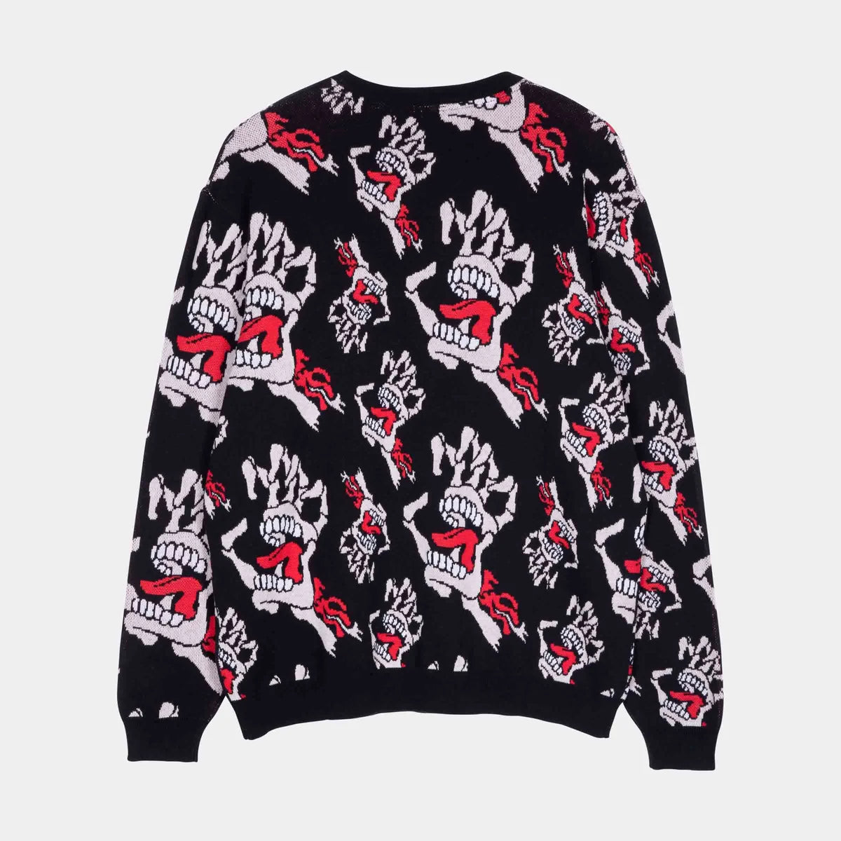 Santa Cruz Bone Hands All Over Knit Crew