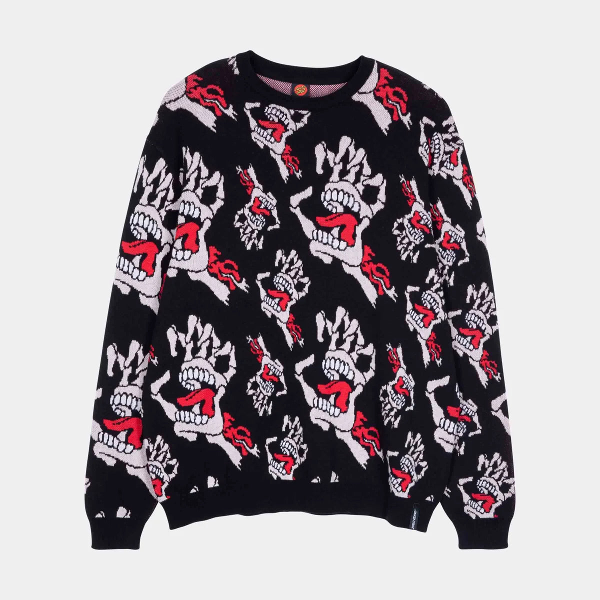Santa Cruz Bone Hands All Over Knit Crew