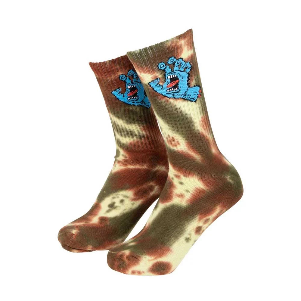 Santa Cruz Screaming Hand Tie Dye Sock Green Glow