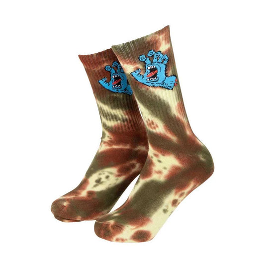 Santa Cruz Screaming Hand Tie Dye Sock Green Glow