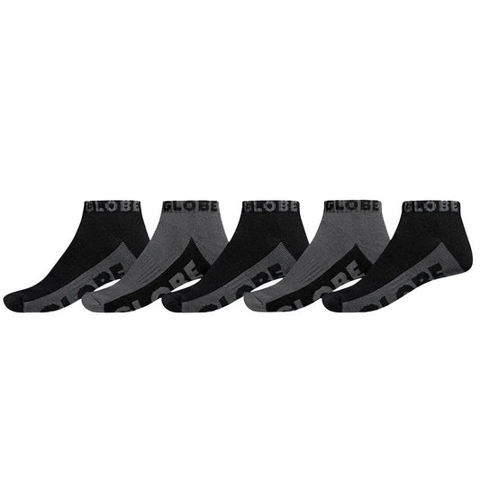 Globe Ankle Sock 5 Pack Black/Grey