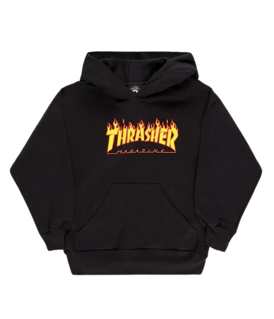 Thrasher  Flame Hoodie Black